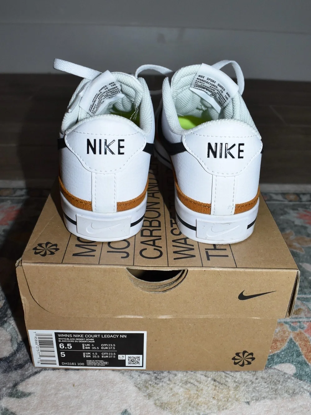 Nike Court Legacy Next Nature Sneakers White/Black Desert Ochre – Women’s 6.5 - Picture 4 of 4